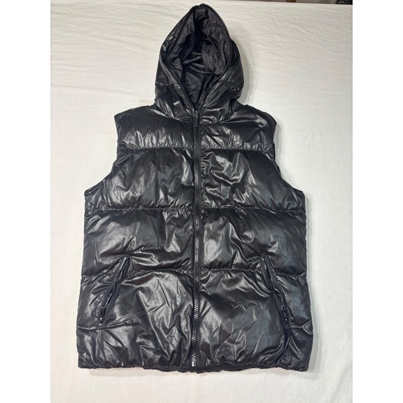 Jack & Jones Other - Jack & Jones Core Findus Down Waistcoat Puffer Vest Black Hooded Mens Size L